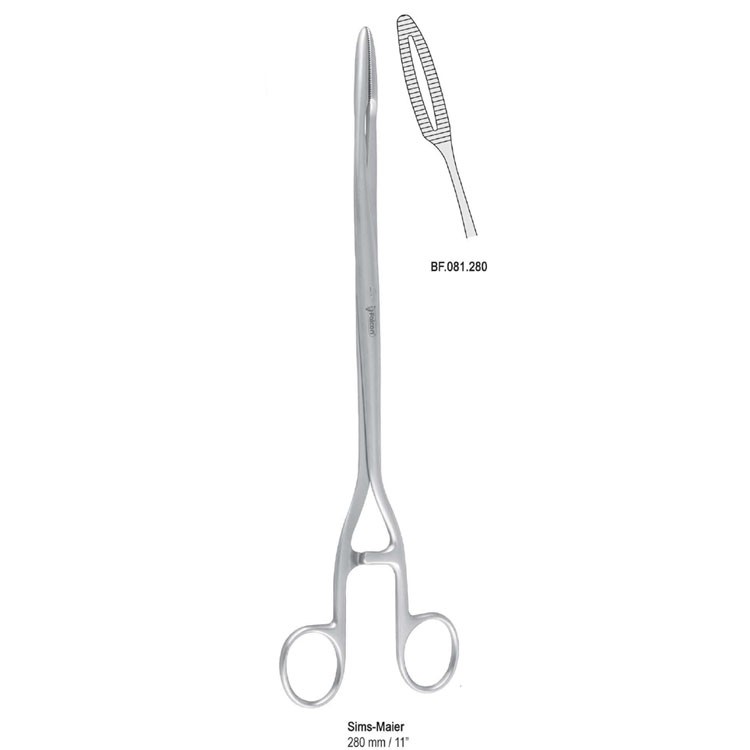 Forceps dressing Sims-Maier curved 280mm 