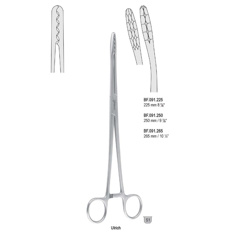 Forceps dressing Ulrich curved 250mm