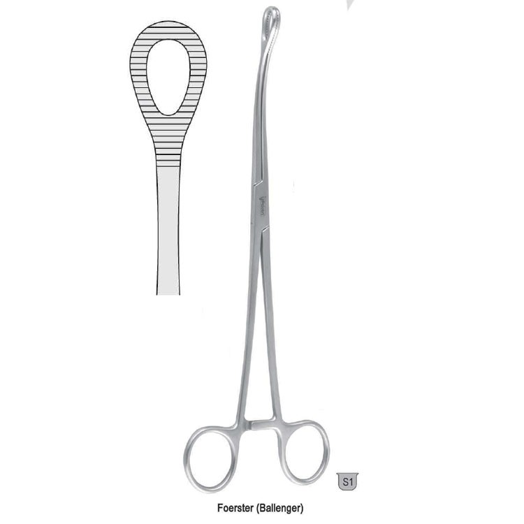 Forceps sponge Foerster (Ballenger) serrated straight 205mm
