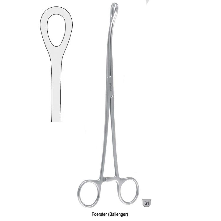 Forceps sponge Foerster (Ballenger) smooth straight 180mm