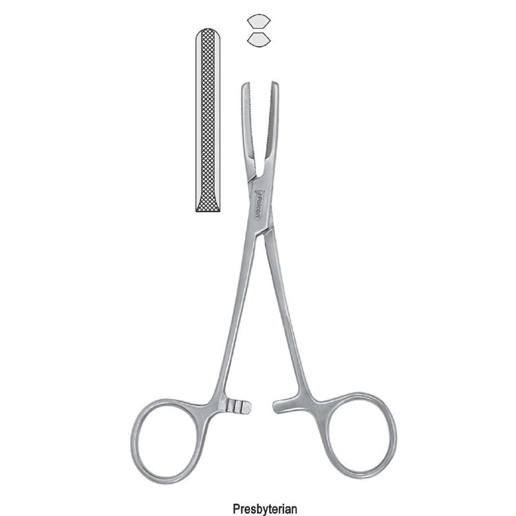 Clamp tubing Presbyterian serrated 155mm