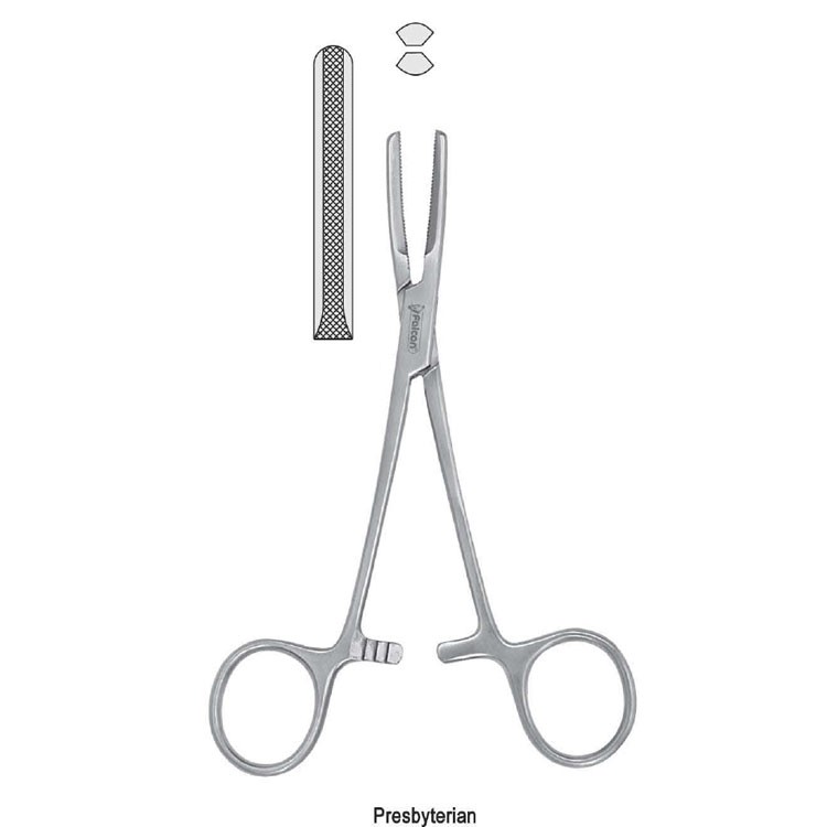 Clamp tubing Presbyterian serrated 205mm