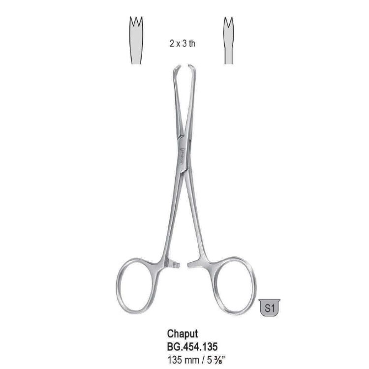 Forceps tissue Chaput 2x3th 135mm