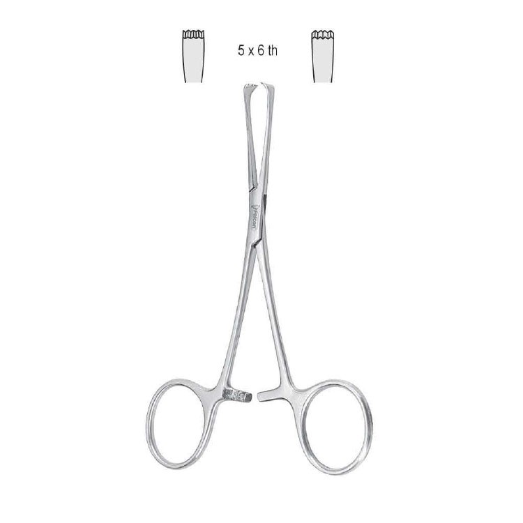 Forceps tissue Tuffier 5x6th 135mm