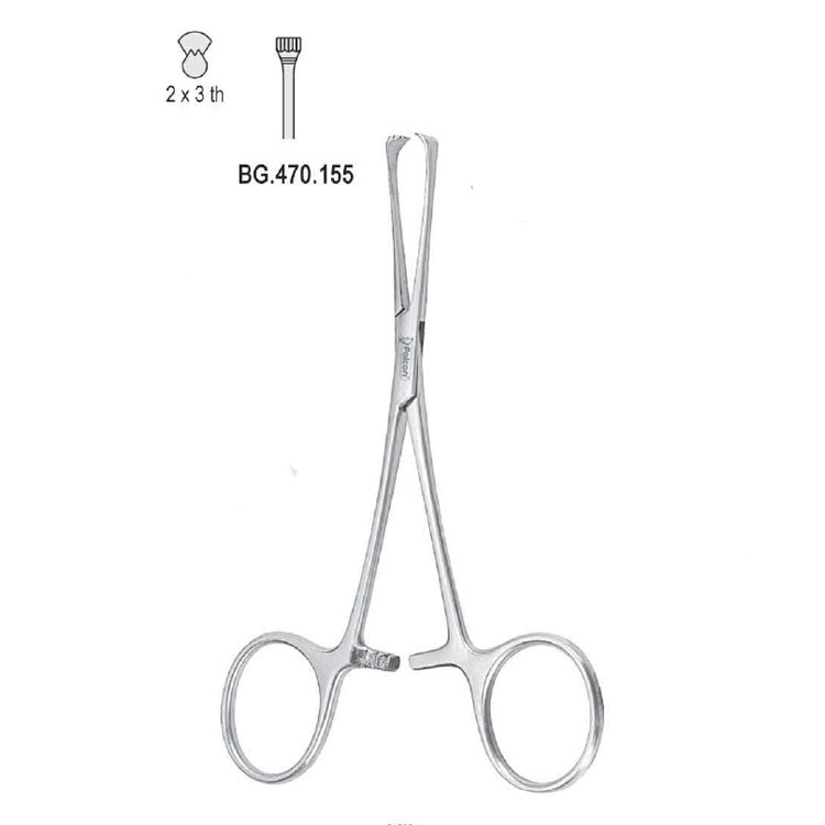 Forceps tissue Allis 2x3th 155mm