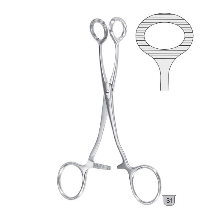 Forceps organ grasping Collin oval jaw 160mm