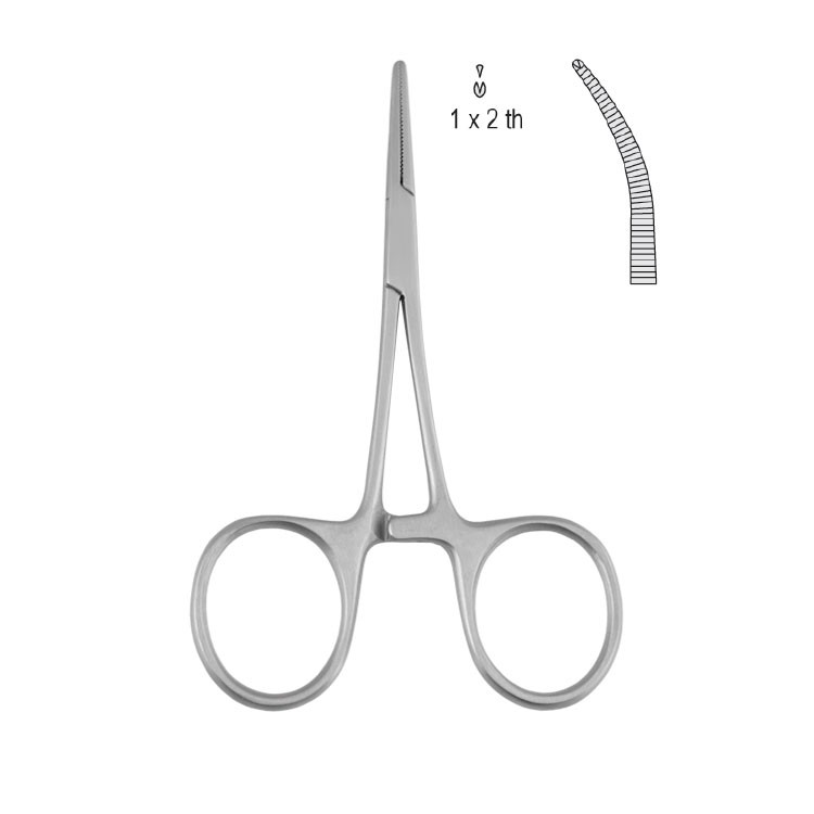 Forceps artery Hartmann 1x2th curved 100mm