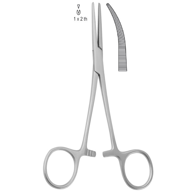 Forceps artery Crile 1x2th curved 145mm