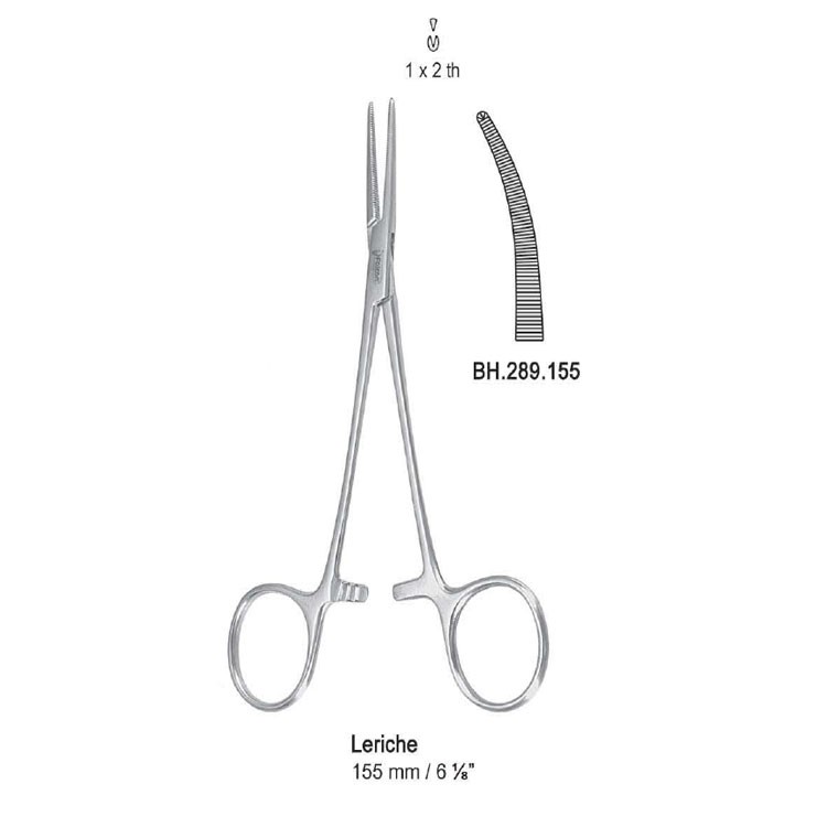 Forceps artery Leriche 1x2th curved 155mm