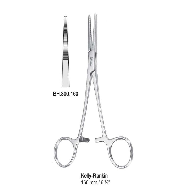 Forceps artery Kelly-Rankin straight 160mm
