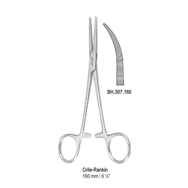 Forceps artery Crile-Rankin curved 160mm