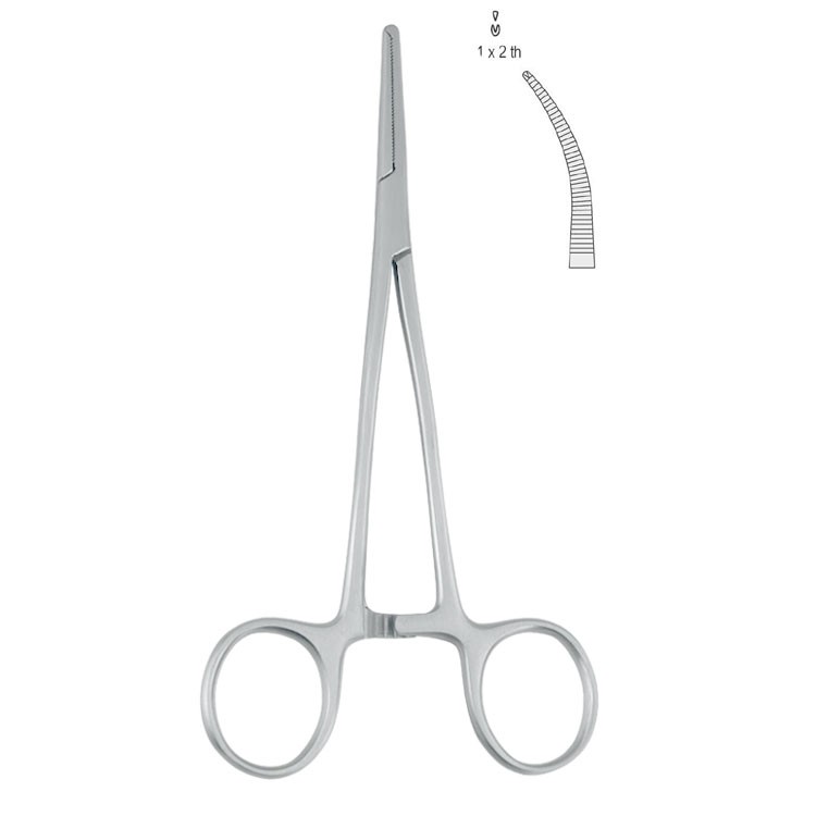 Forceps artery Christophe 1x2th curved 160mm