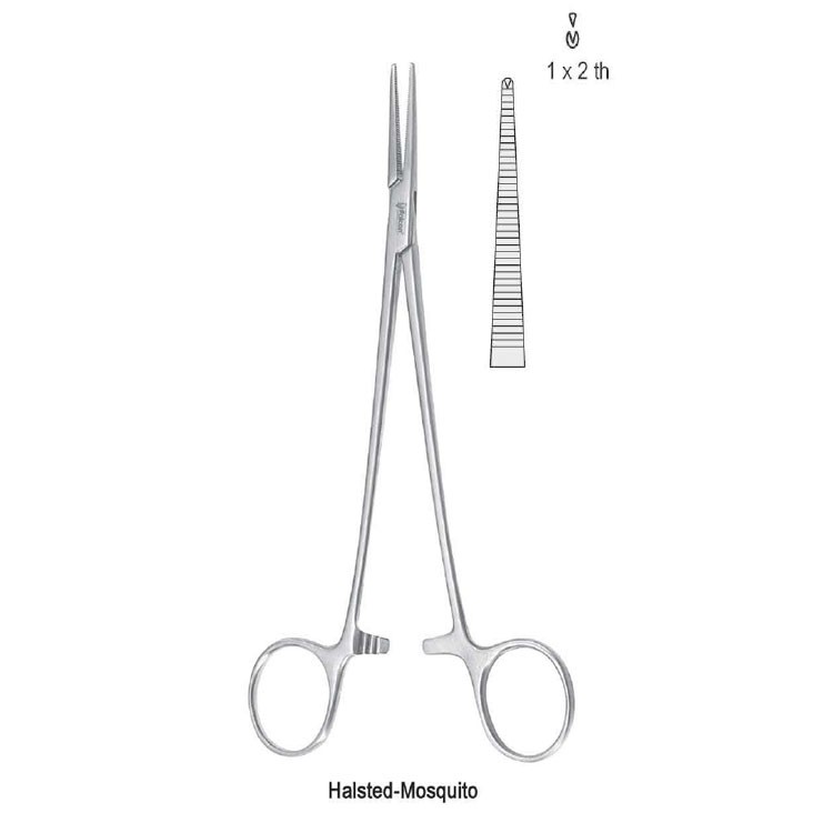 Forceps artery Halsted Mosquito 1x2th straight 185mm