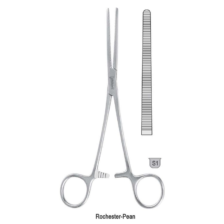 Forceps artery Rochester-Pean straight 145mm