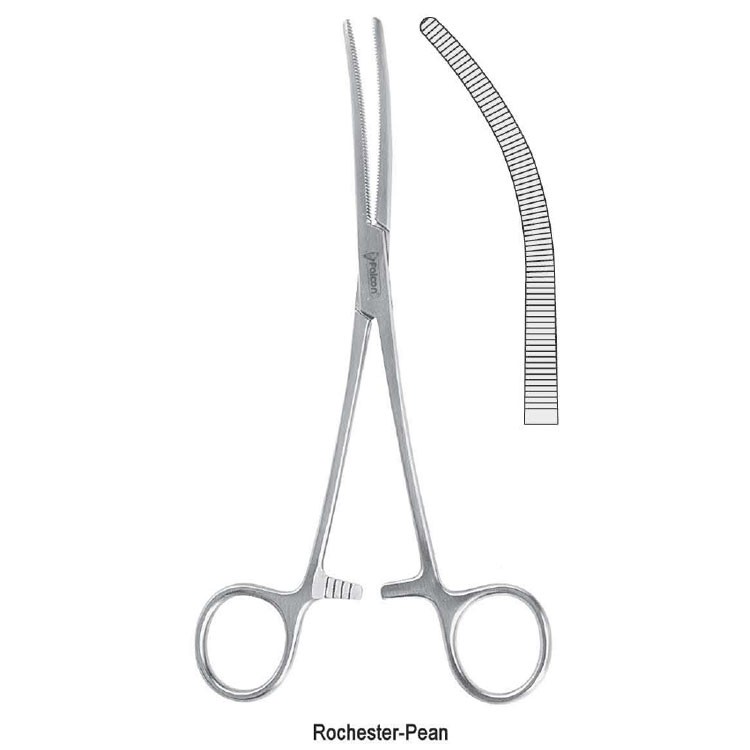 Forceps artery Rochester-Pean curved 245mm