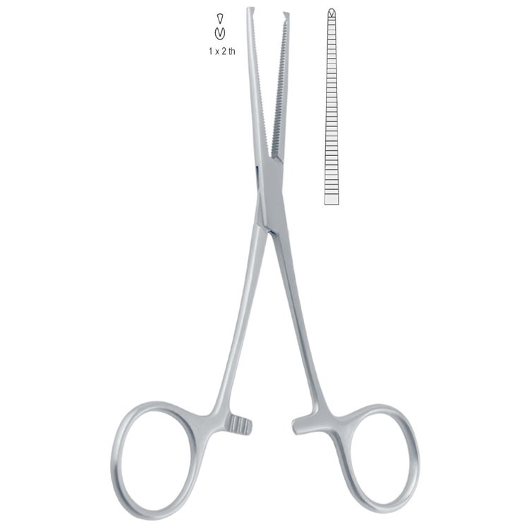 Forceps artery Kocher-Delicate 1x2th straight 145mm
