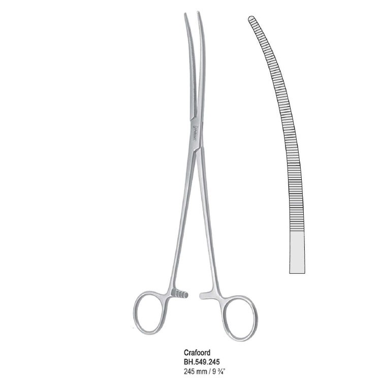 Forceps artery Crafoord curved 245mm