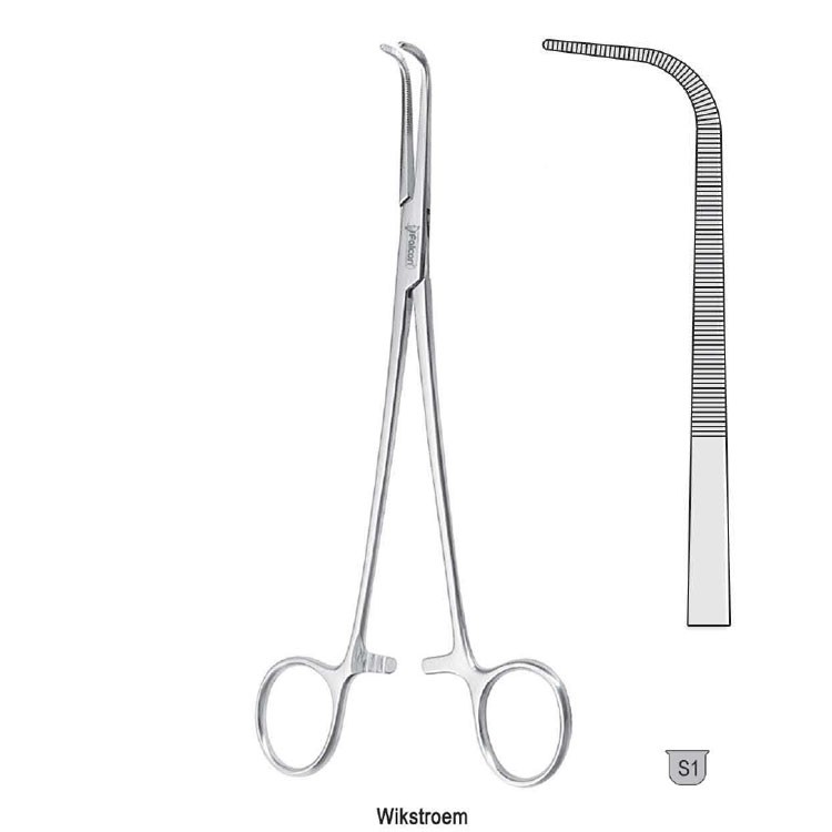 Forceps dissecting and ligature Wikstroem angled 210mm