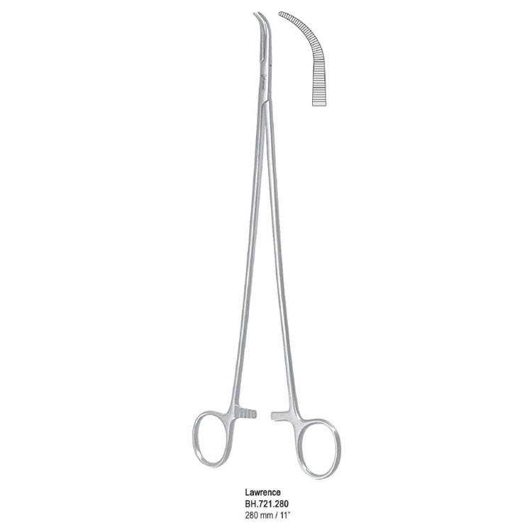 Forceps dissecting and ligature Lawrence curved 280mm