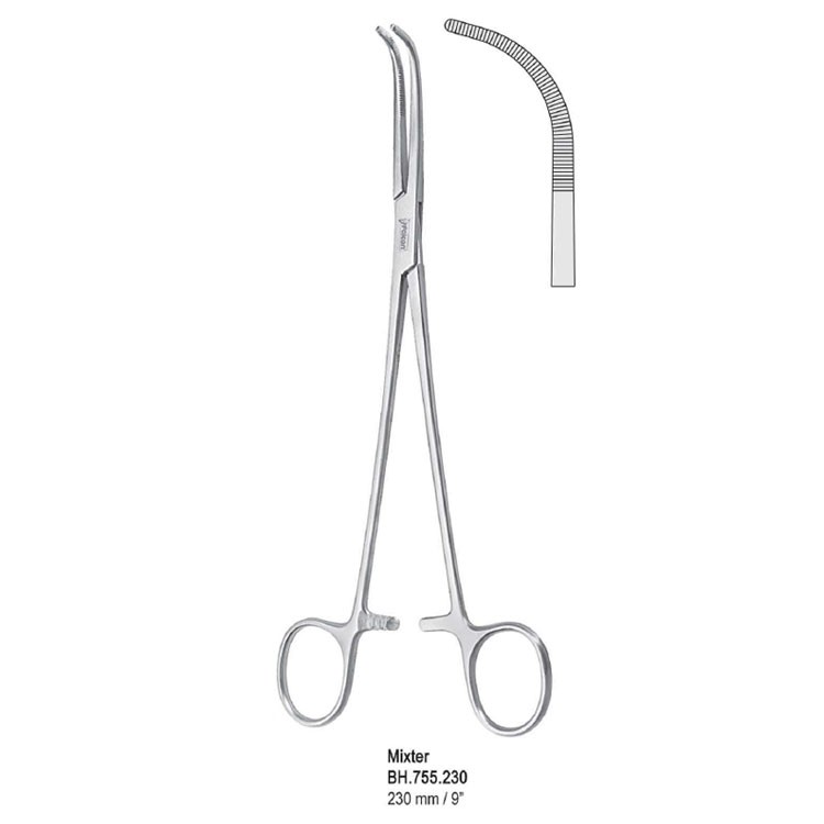 Forceps dissecting and ligature Mixter curved 230mm