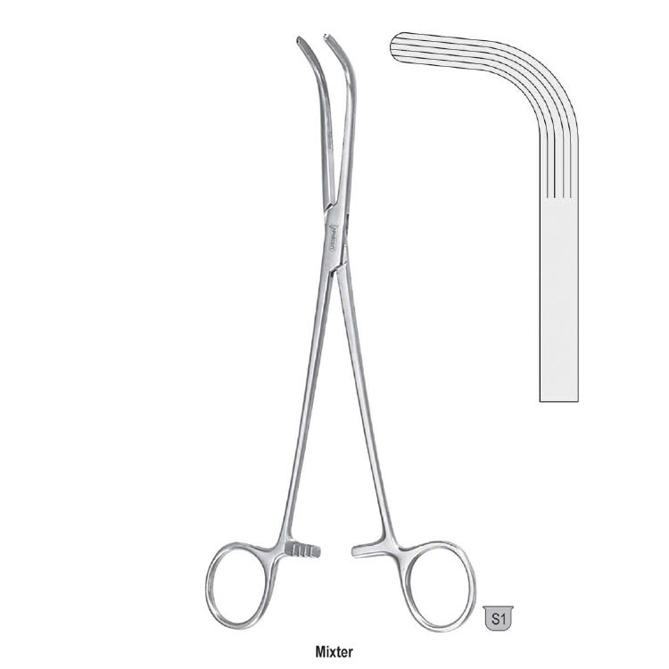 Forceps dissecting and ligature Mixter long-serrated 90d 260mm
