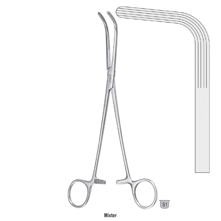 Forceps dissecting and ligature Mixter long-serrated 90d 280mm