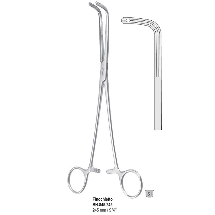 Forceps dissecting and ligature Finochietto with eye angled 245mm