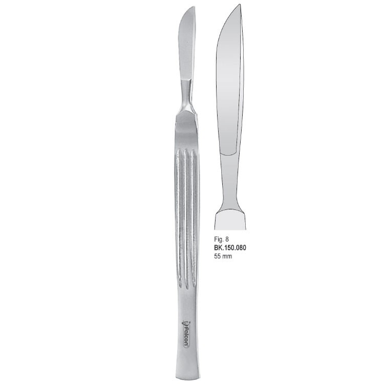Scalpel stainless steel 55mm blade fig. 8