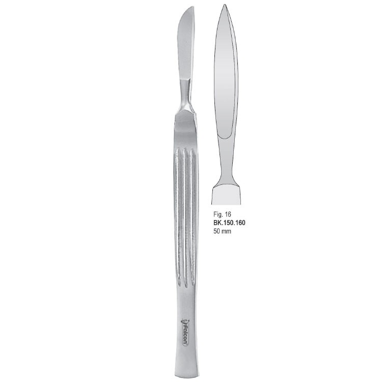 Scalpel stainless steel pointed 50mm blade fig. 16