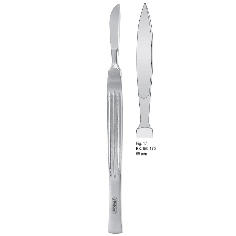 Scalpel stainless steel pointed 55mm blade fig. 17