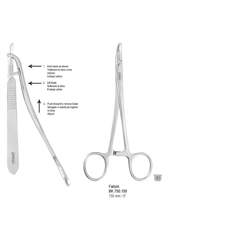 Falcon blade removing forceps 150mm