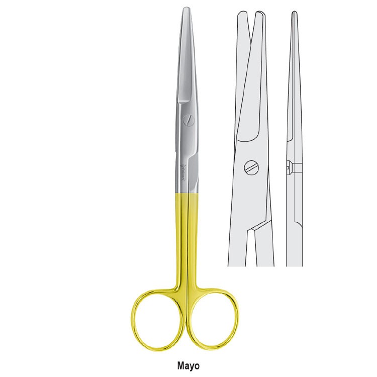 Falcon-Cut Scissors left handed operating Mayo straight 145mm