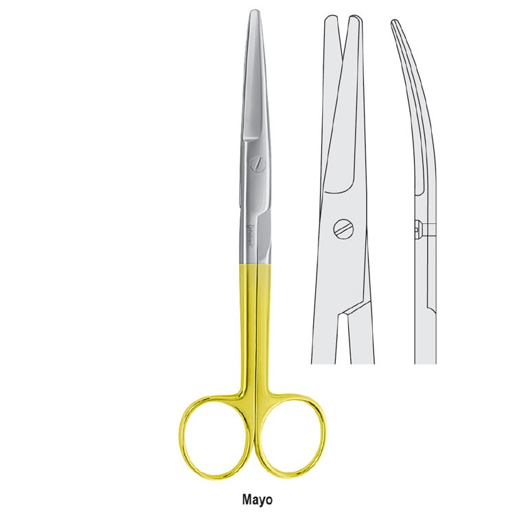 Falcon-Cut Scissors left handed operating Mayo curved 170mm
