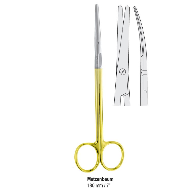 Falcon-Cut Scissors left handed Metzenbaum curved 180mm