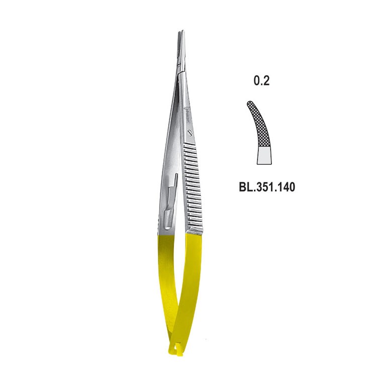 Falcon-Grip Needle holder left handed Castroviejo cur. 140mm TC