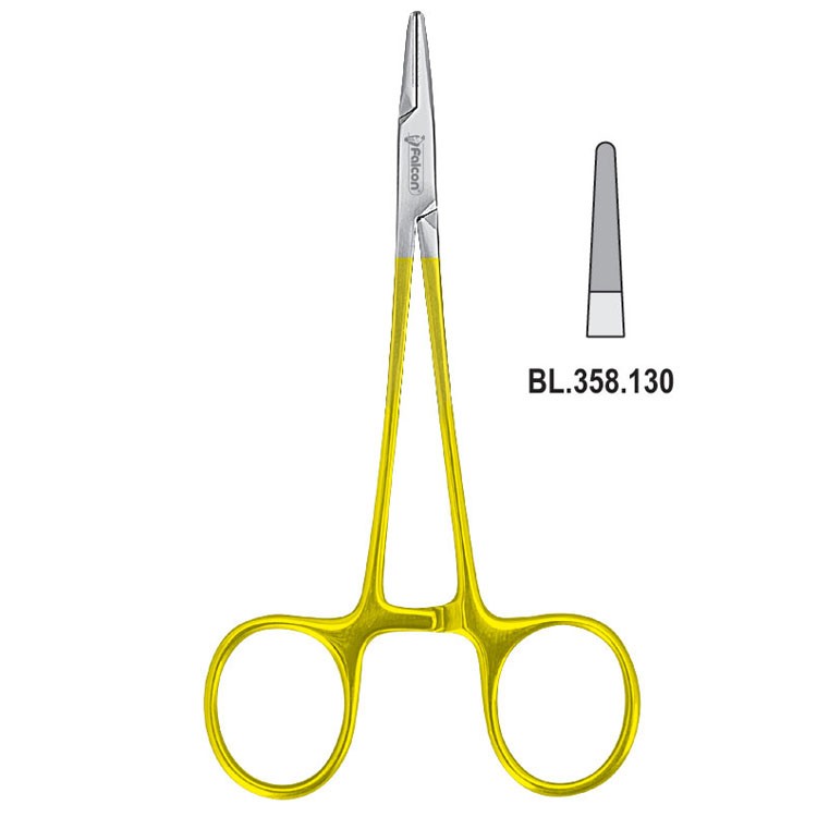 Falcon-Grip Needle holder left handed Halsey smooth 130mm TC