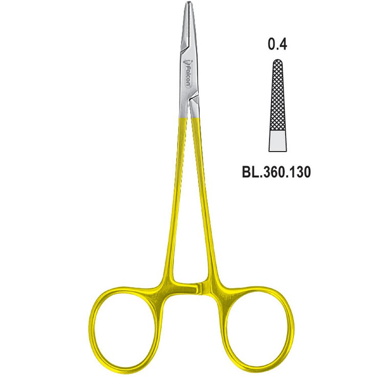 Falcon-Grip Needle holder left handed Halsey 130mm TC