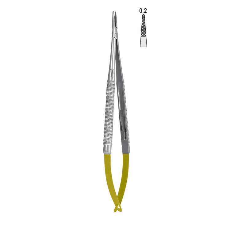 Falcon-Grip Micro needle holder straight 150mm TC