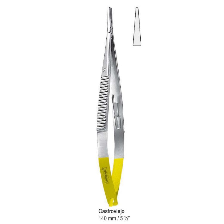 Falcon-Grip Needle holder Castroviejo str. 140mm TC smooth