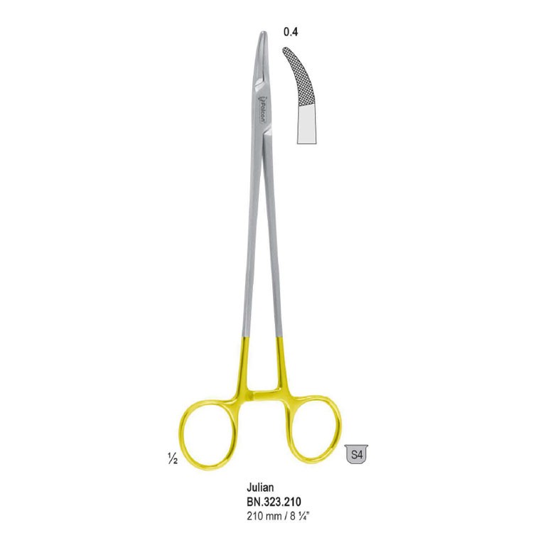 Falcon-Grip Needle holder Julian curved 210mm TC