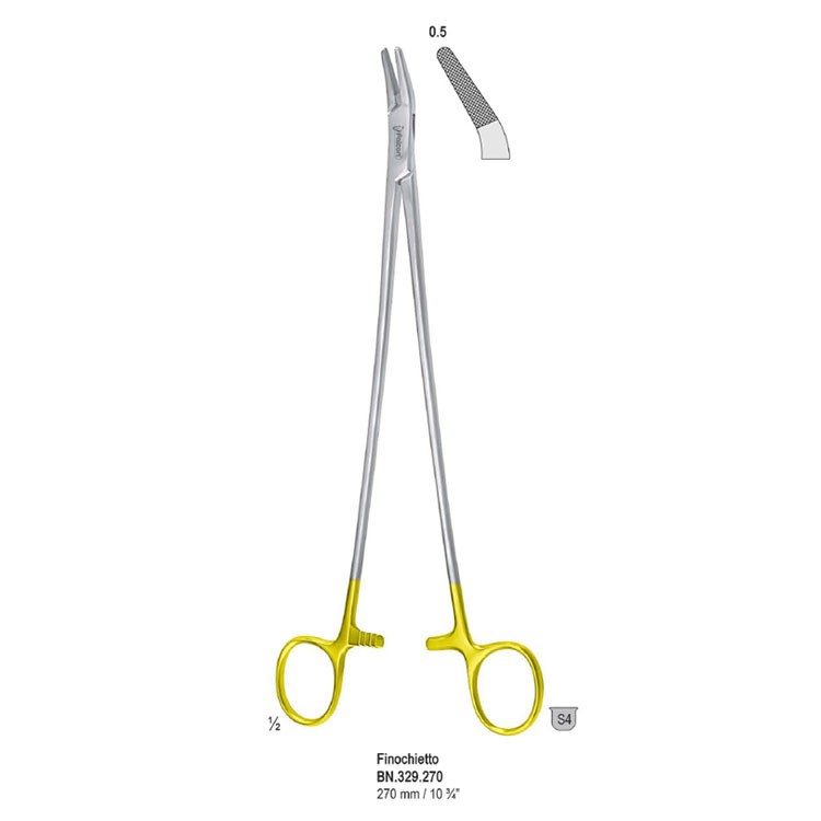 Falcon-Grip Needle holder Finochietto angled 270mm TC