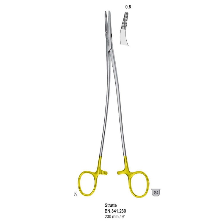 Falcon-Grip Needle holder Stratte curved 230mm TC