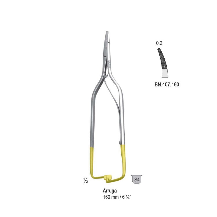 Falcon-Grip Needle holder Arruga curved 160mm TC