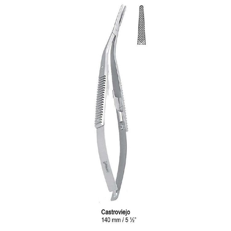 Needle holder Castroviejo angled 140mm