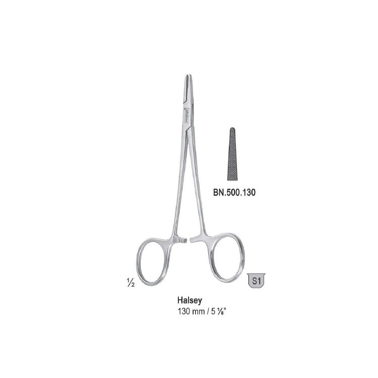 Needle holder Halsey serrated 130mm