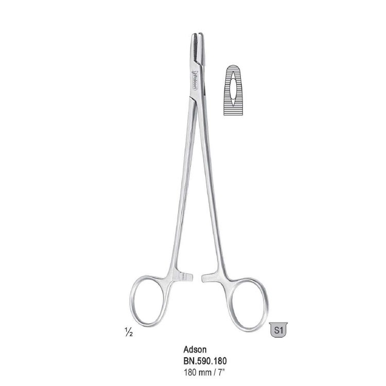 Needle holder Adson fenestrated 180mm