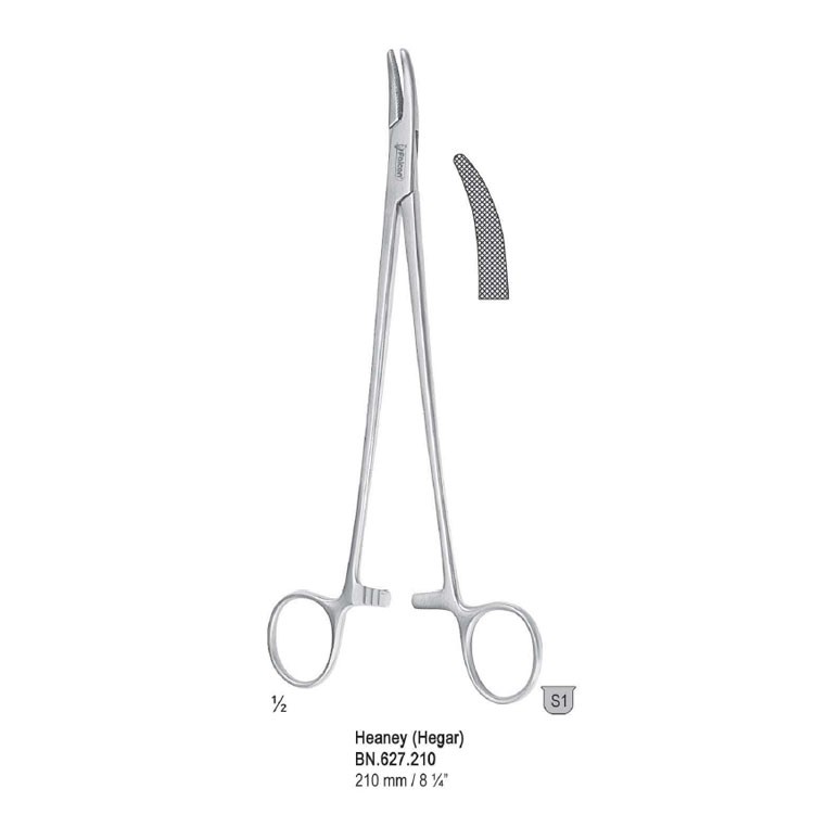 Needle holder Heaney (Hegar) curved 210mm