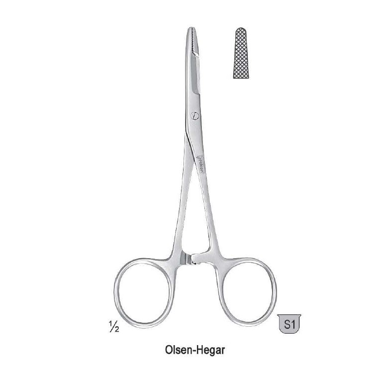 Needle holder with scissors Olsen-Hegar 140mm