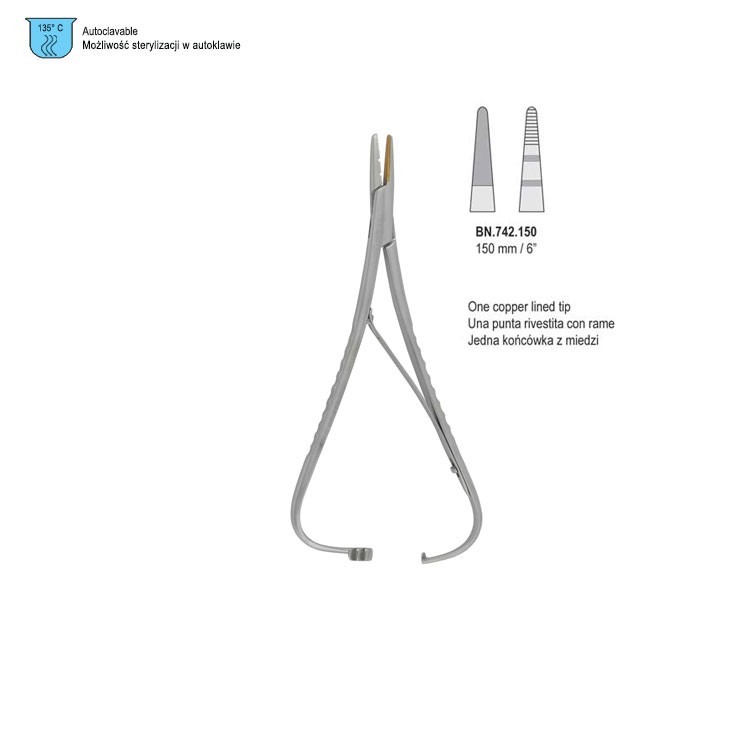 Needle holder McPhail copper insert 200mm