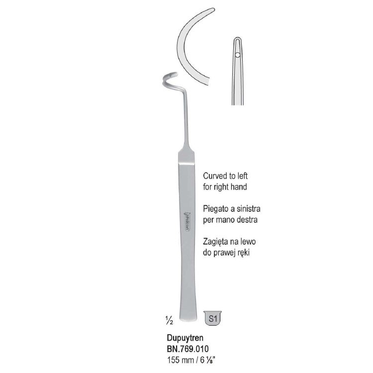 Needle ligature Dupuytren curved to left 155mm